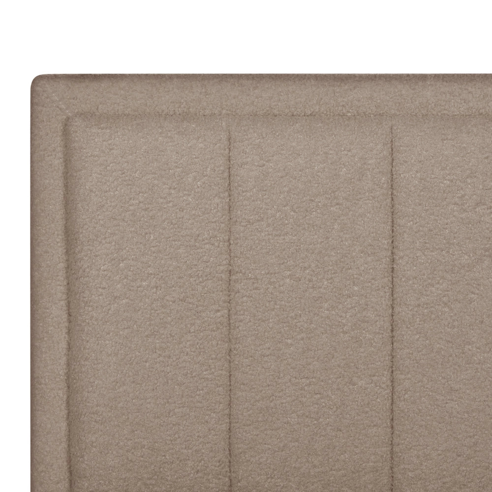 Letto Ottomano Tortora Boucle 140x200 cm Struttura imbottita con Testiera