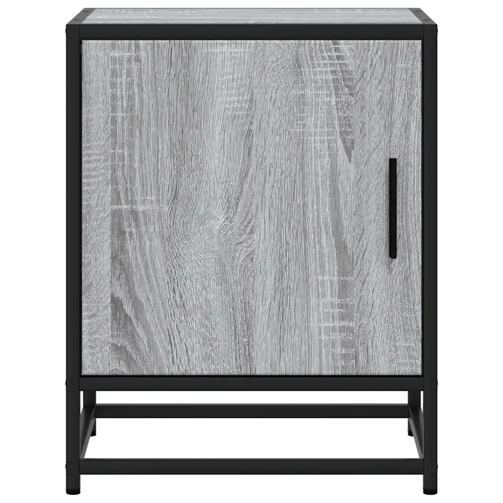 Comodino Grigio Sonoma 40x31x50 cm Legno Multistrato e Metallo 848715