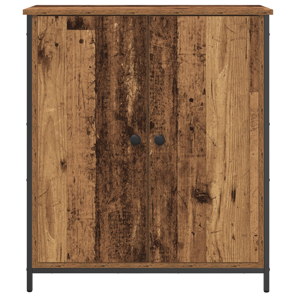 Buffet Sideboard Legno Vecchio 70x30x80 cm Legno Ingegnerizzato e Acciaio
