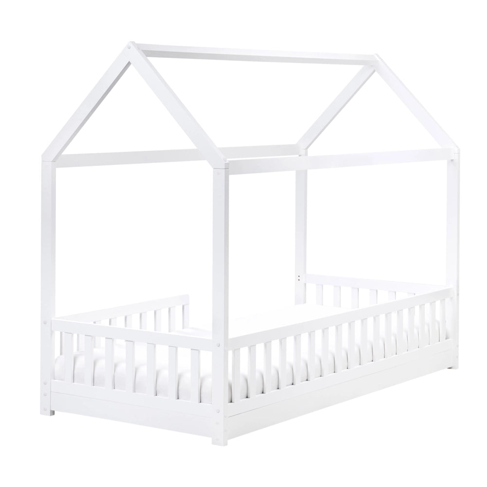 Letto per bambini a forma di casa UE Telaio singolo 90 x 200 cm con doghe in legno di pino bianco