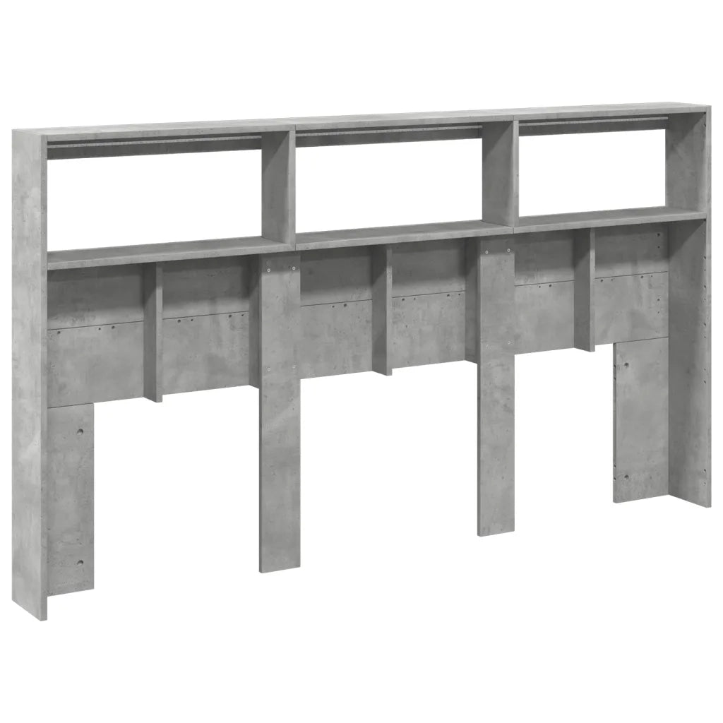 Testiera con Contenitore a LED Grigio Cemento 180x17x102 cm 839213