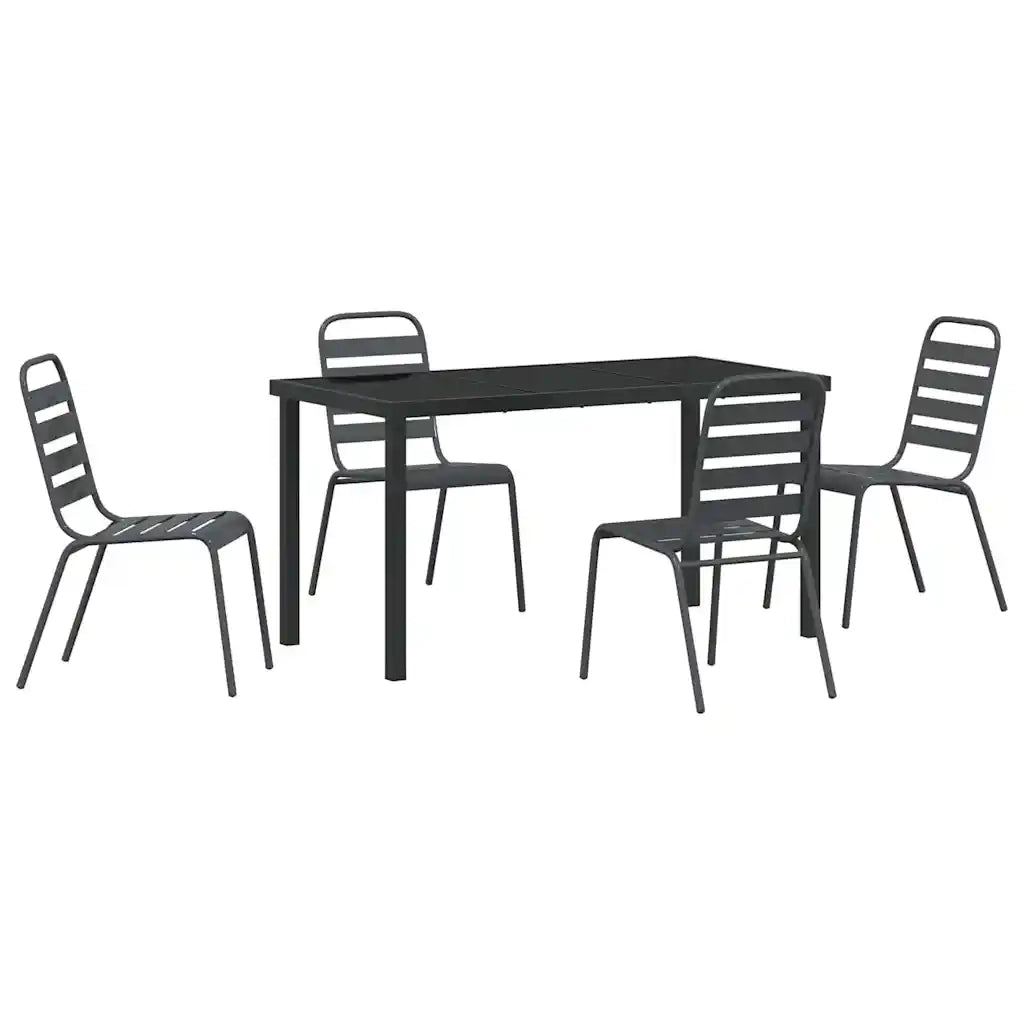 Set da Pranzo per Giardino 5 pz | Set Salotto da Giardino Antracite
