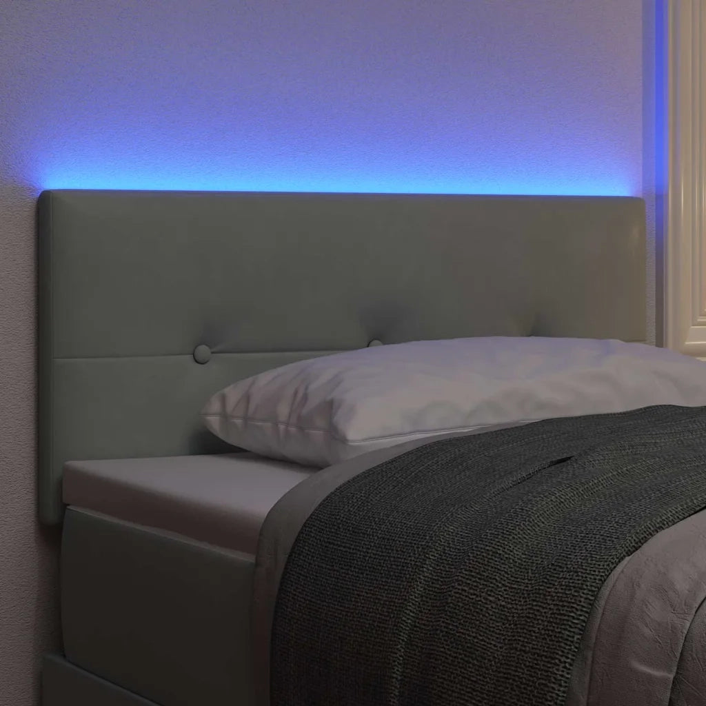 Testiera LED con strisce LED Grigio chiaro 80 cm Velluto 3338090