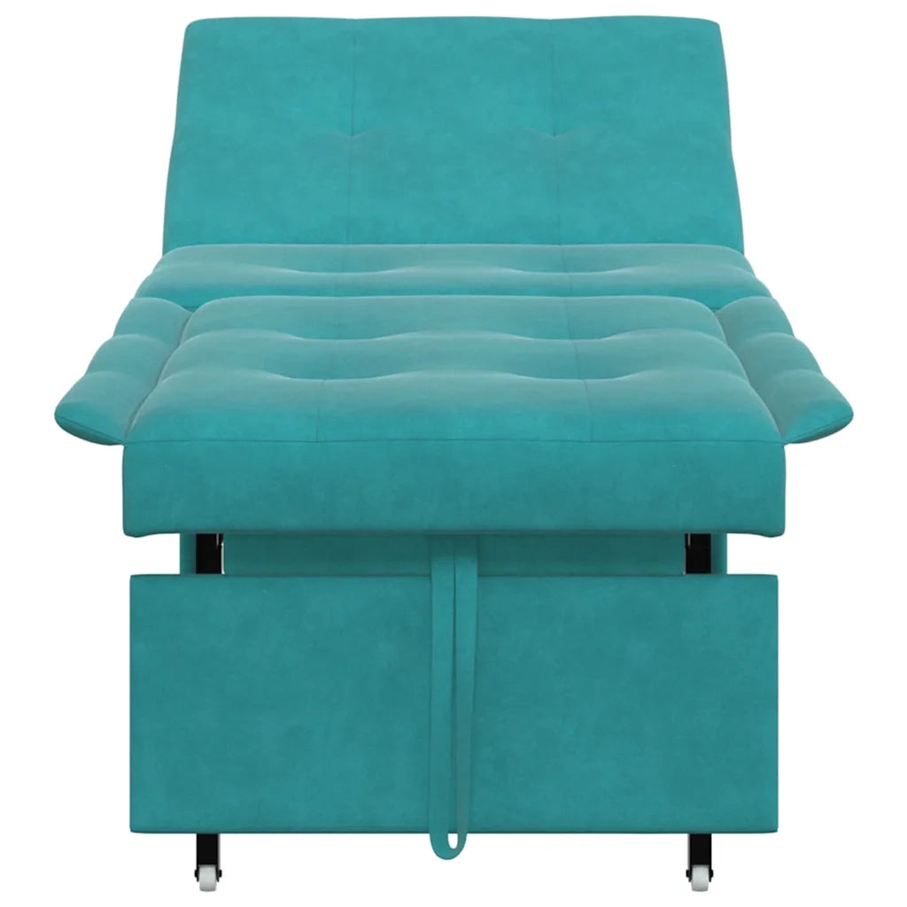 vidaXL Divano Letto Turchese 67 x 194 x 38 cm Velluto