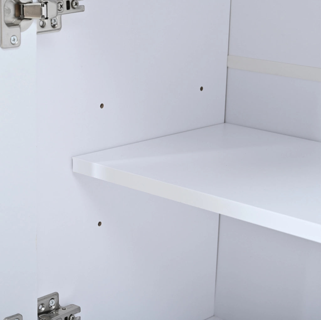 Credenza bianca 120 x 35 x 80 cm con 3 cassetti e 3 ante