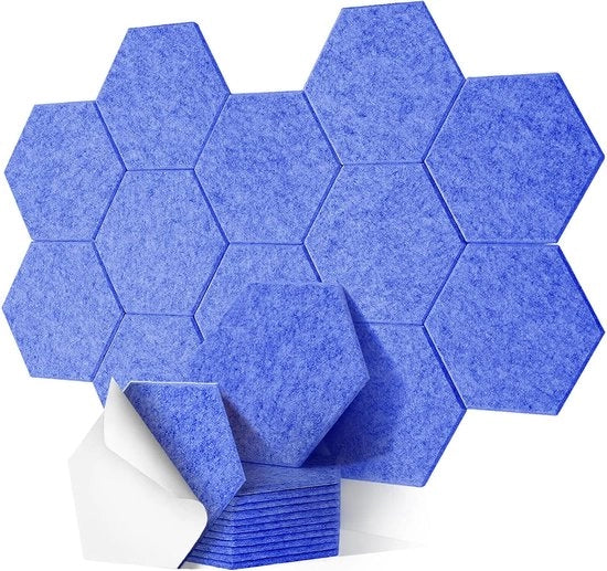 Pannelli acustici - assorbitori di rumore - 6 pezzi - blu - 30 x 26 x 1 cm