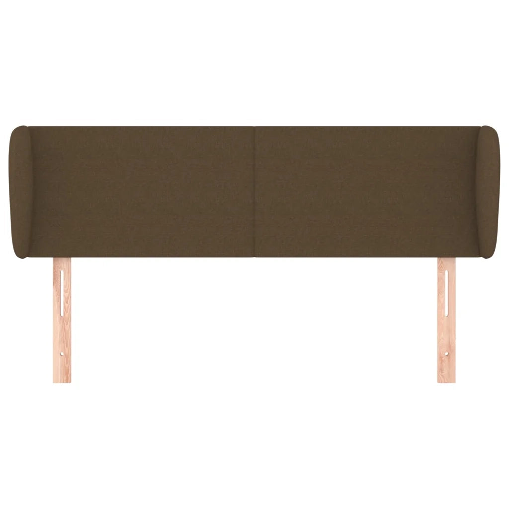 Testiera ad Orecchio-Testata con Orecchie Marrone Scuro 147x23x78/88 cm in Tessuto 999315