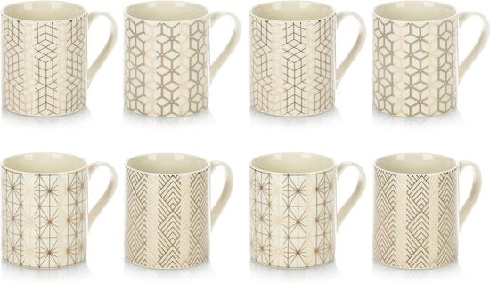 Set di tazze per caffè in stile Art Deco - tazze in ceramica per bevande calde