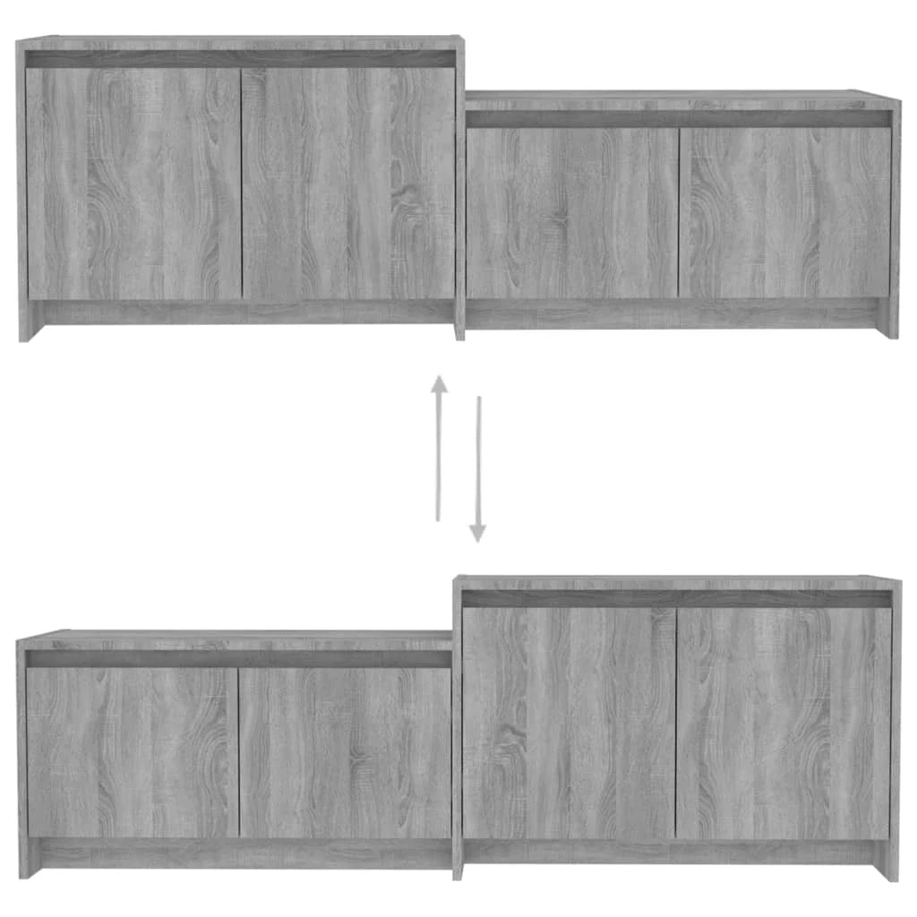 Mobile TV multimediale mensola TV credenza TV sala da pranzo soggiorno camera da letto Sonoma 146,5 x 35 x 50 cm legno ingegnerizzato grigio 02_0028391