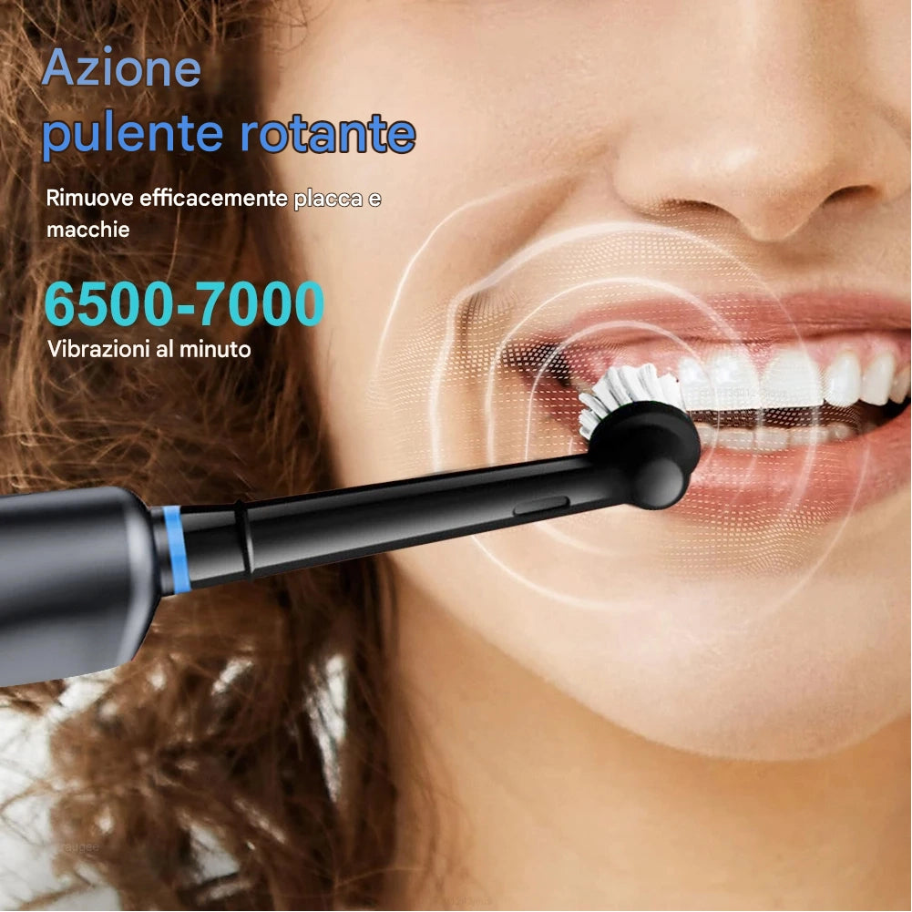 Spazzolino Elettrico Rotante con 4 Testine Intercambiabili e Timer Intelligente