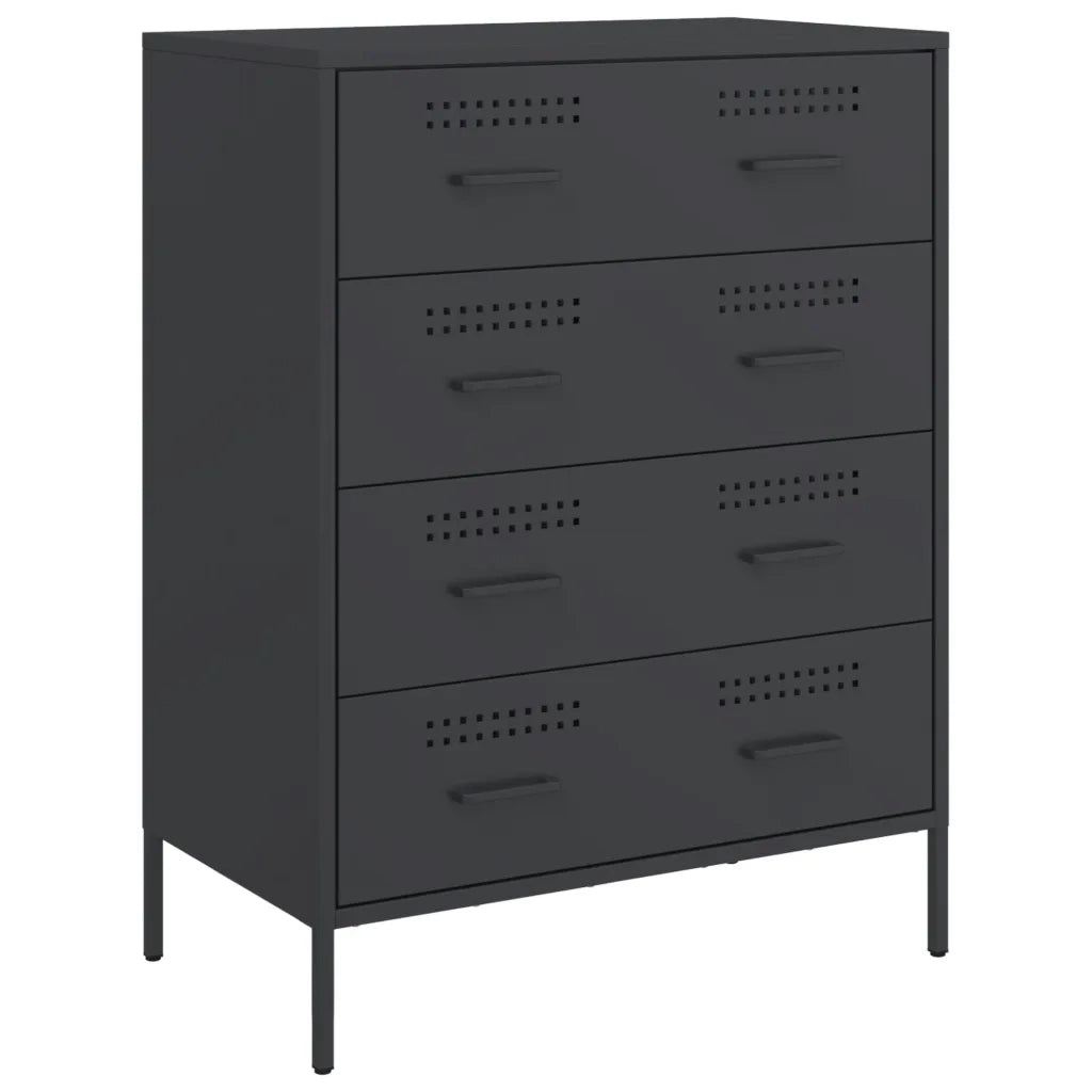 vidaXL Credenza Nera 68x39x89 cm in Acciaio