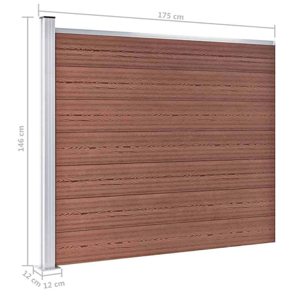 Pannello di Recinzione in WPC 175x146 cm Marrone