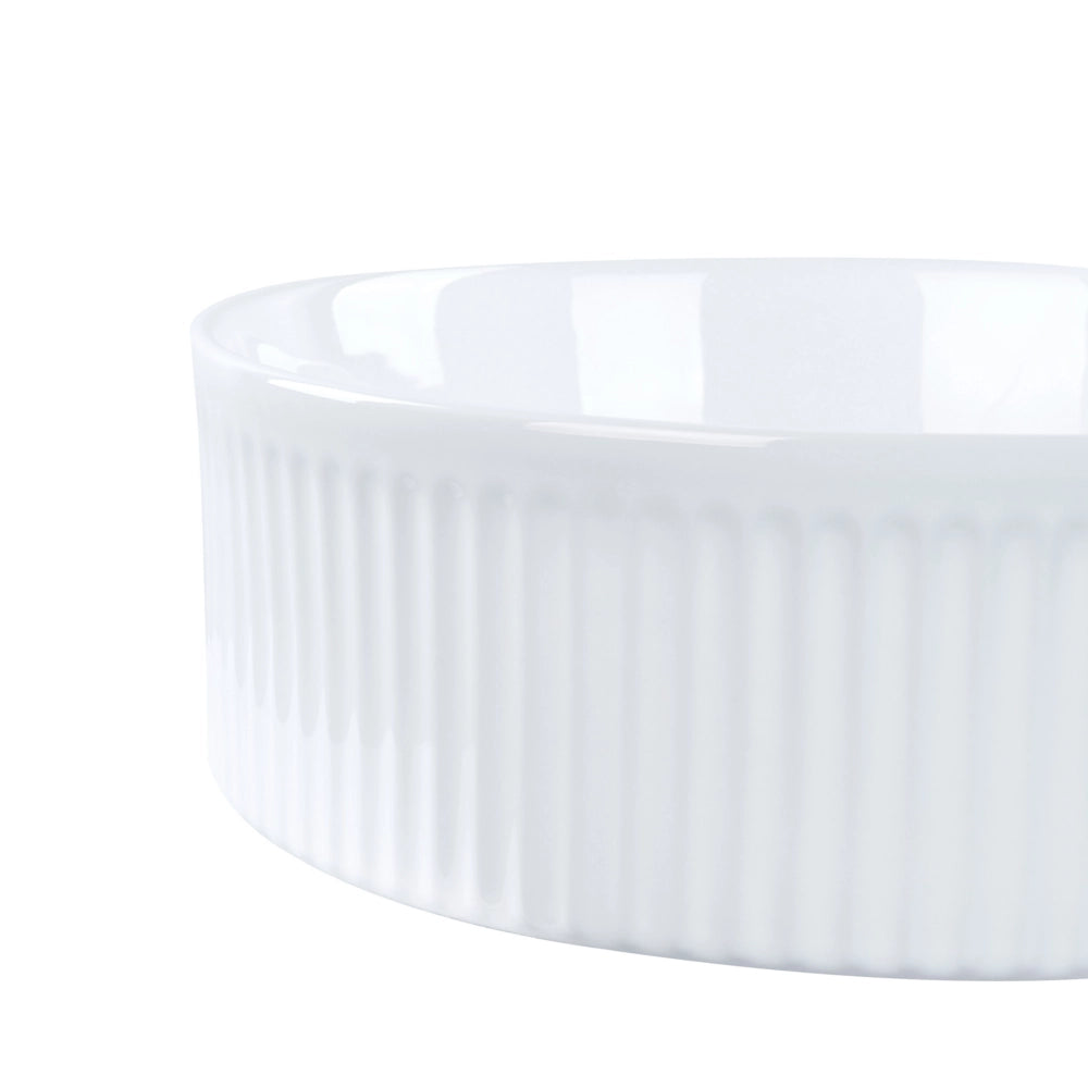 Lavandino da appoggio Ceramica bianca  ⌀ 37 cm Lucido Lavandino ovale per bagno Stile moderno