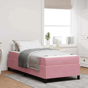 Struttura del letto con materasso Rosa 100 x 200 cm Tessuto