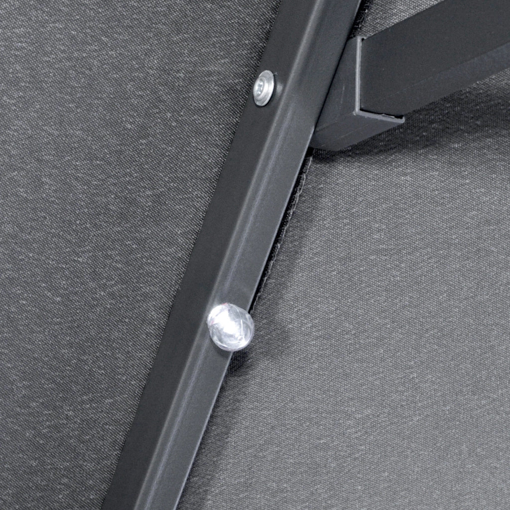 Ombrellone Doppio da Giardino 295x150x219 cm in Acciaio e Poliestere Grigio