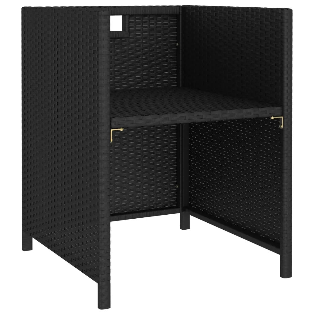 Set da Pranzo da Giardino 6 pz con Cuscini in Polyrattan Nero  cod mxl 37781