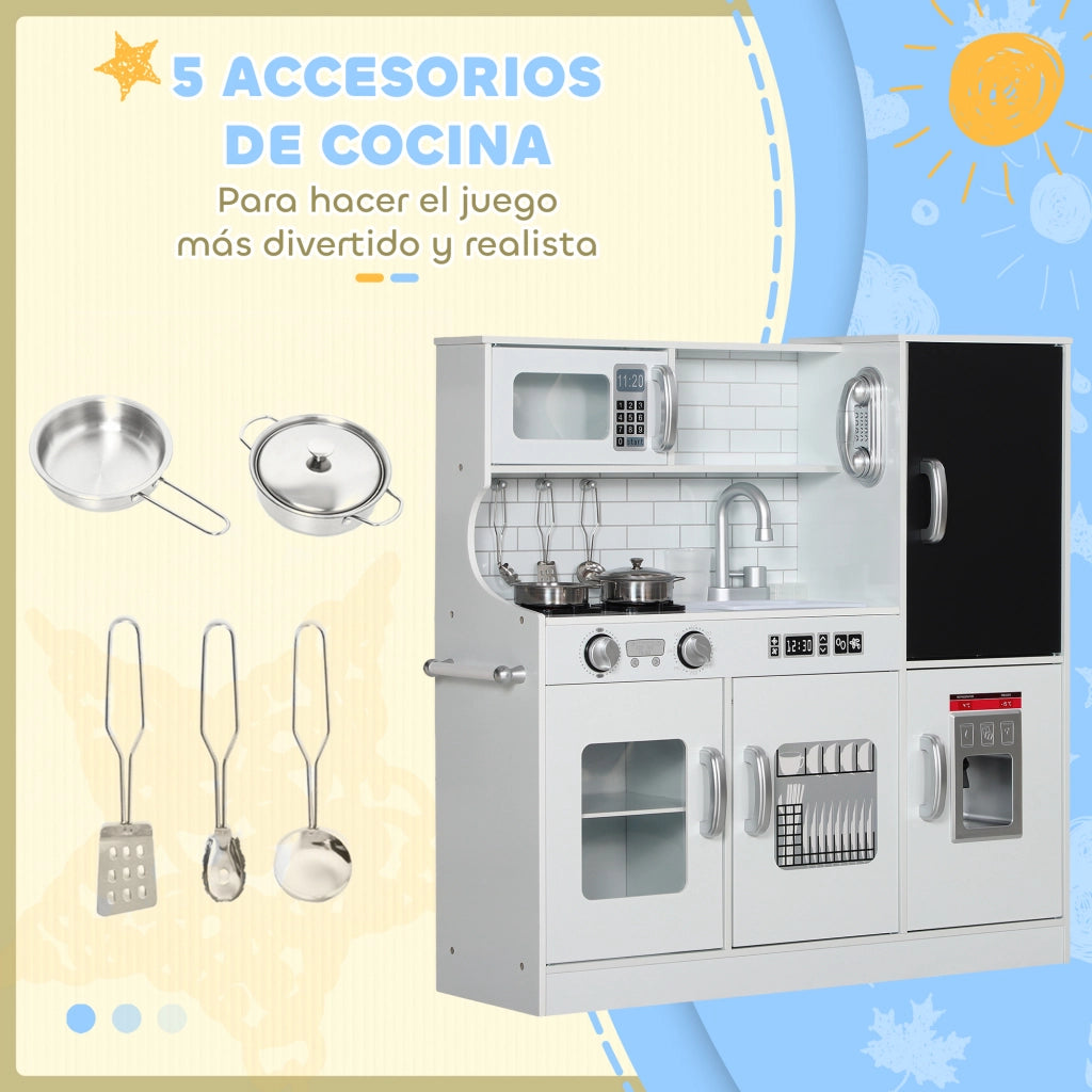Cucina Giocattolo Bambini ¨C zephmum ¨C Bianco 83.8x26.8x81 cm
