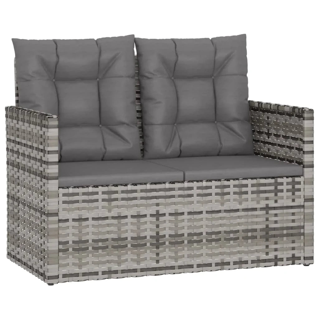 Mobili da giardino mobili da esterno set di mobili con cuscini 4 pezzi in resina intrecciata grigia 02_0018294