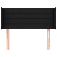 Testiera ad Orecchio Nera 93x16x78/88 cm in Tessuto