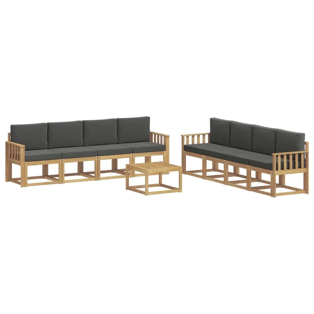 Set di divani da esterno 9 pz Bianco e Antracite 3387416