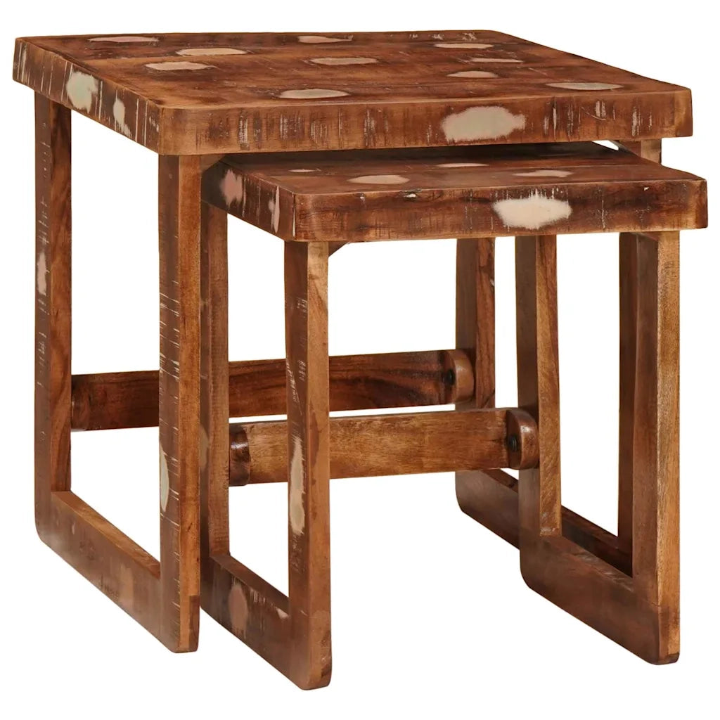 vidaXL Tavoli da Fine Multicolore legno massello di riciclo