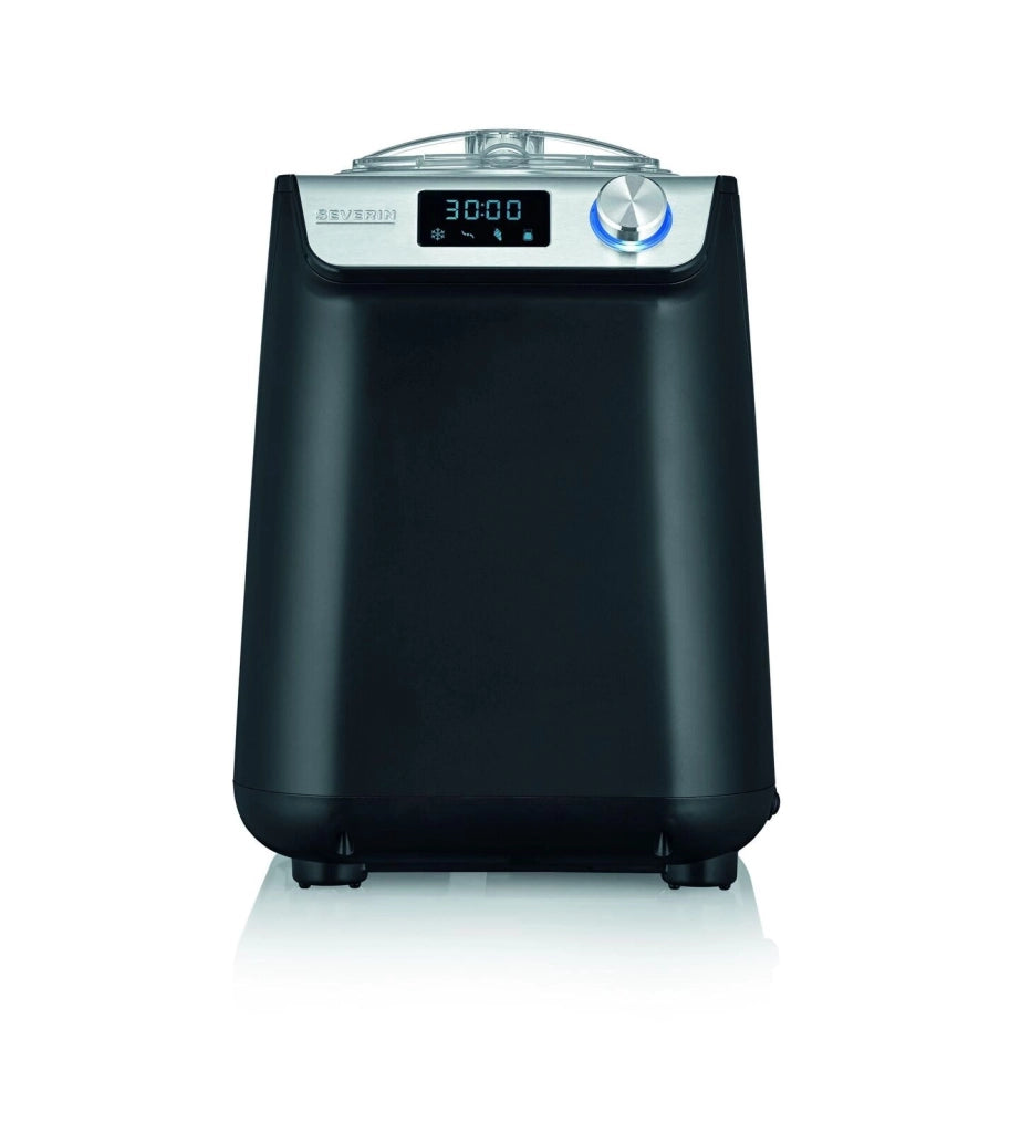 Severin EZ 7407 Gelatiera Compressore 2in1 1,2 L 135 W con Display LED Timer Digitale e Funzione Keep-Cool colore Nero Acciaio Inox