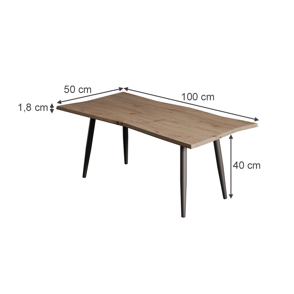 Vicco Tavolino da caffè Artigiano 100 x 50 cm