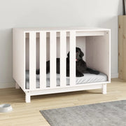 Casetta per Cani Bianca 90x60x67 cm in Legno Massello di Pino 822487