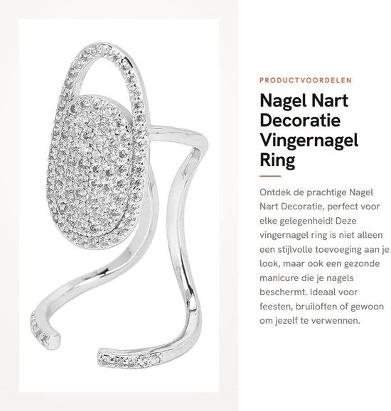 Anello per unghie decorativo per manicure - accessorio per dita - decorazione per unghie - accessorio per festa - adattabile - coperchio di rame galvanizzato