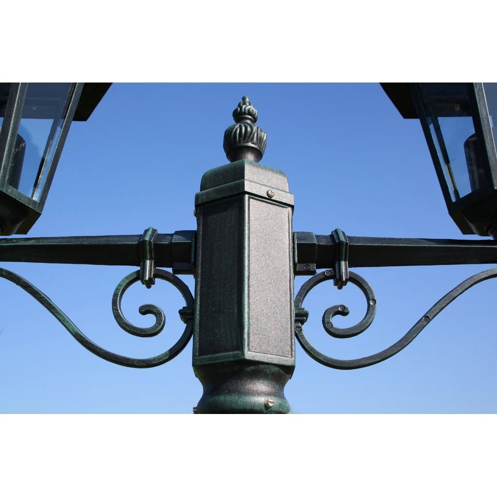 Lampada da terra decorativa doppia da esterno verde 215 cm 2402082