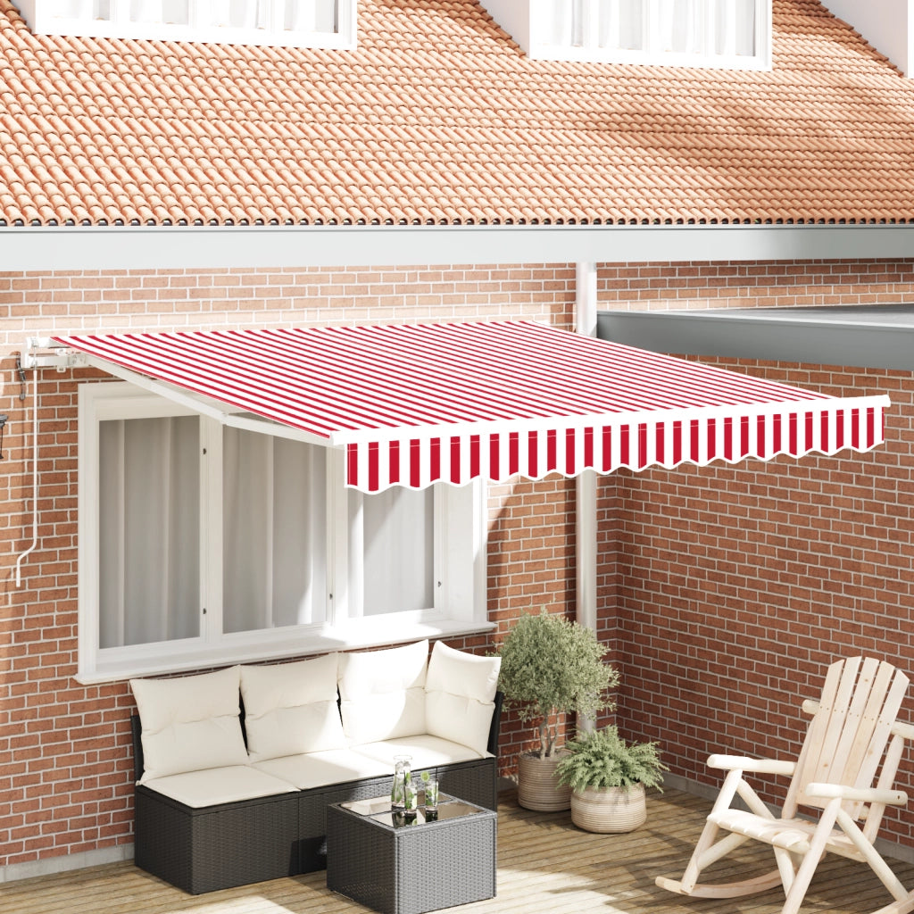 Tenda Retrattile Automatica Rossa e Bianca 300x250 cm