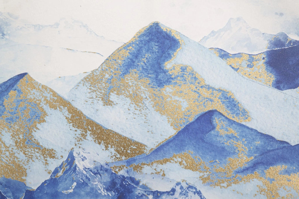 Stampa Dipinta Mountain 80x3x120 cm in Legno e Tessuto