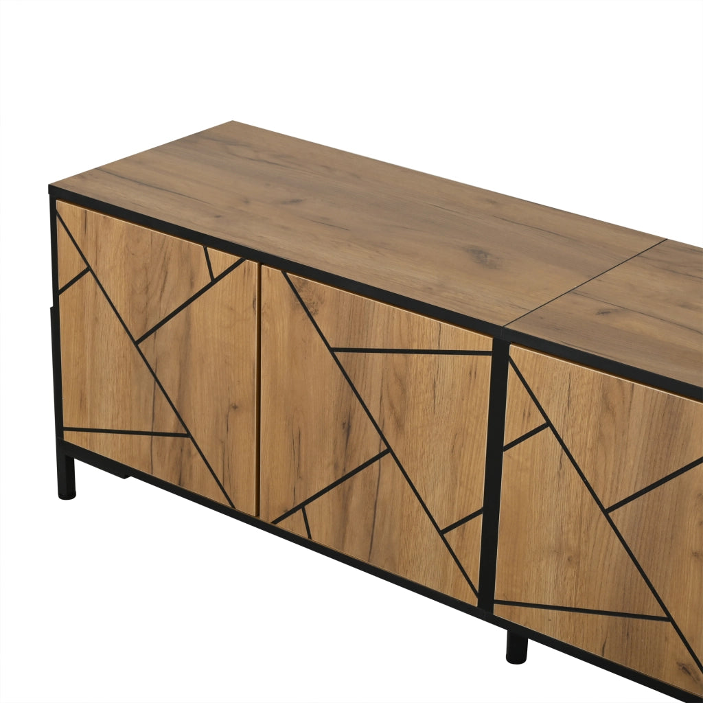 Mobile TV con 4 ante e 4 vani; per soggiorno; in MDF; 153 x 40 x 50 cm; natural wood