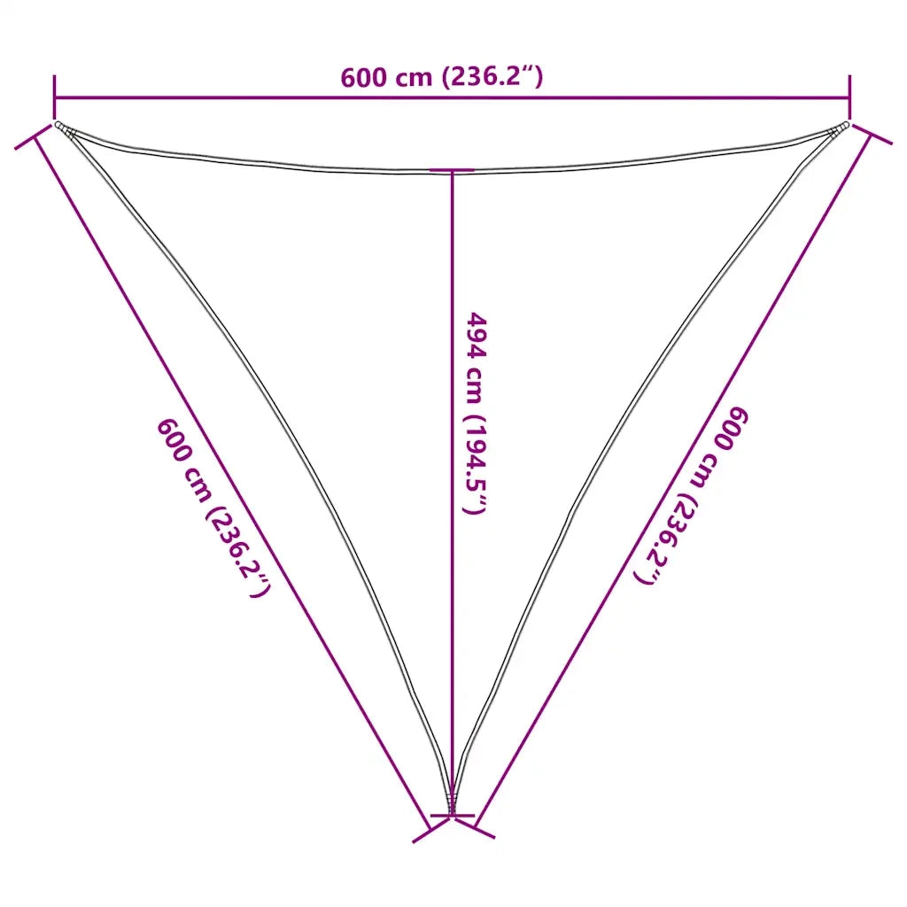 Vela Parasole 160 g/m² Triangolare Sabbia 6x6x6 m in HDPE 4002069