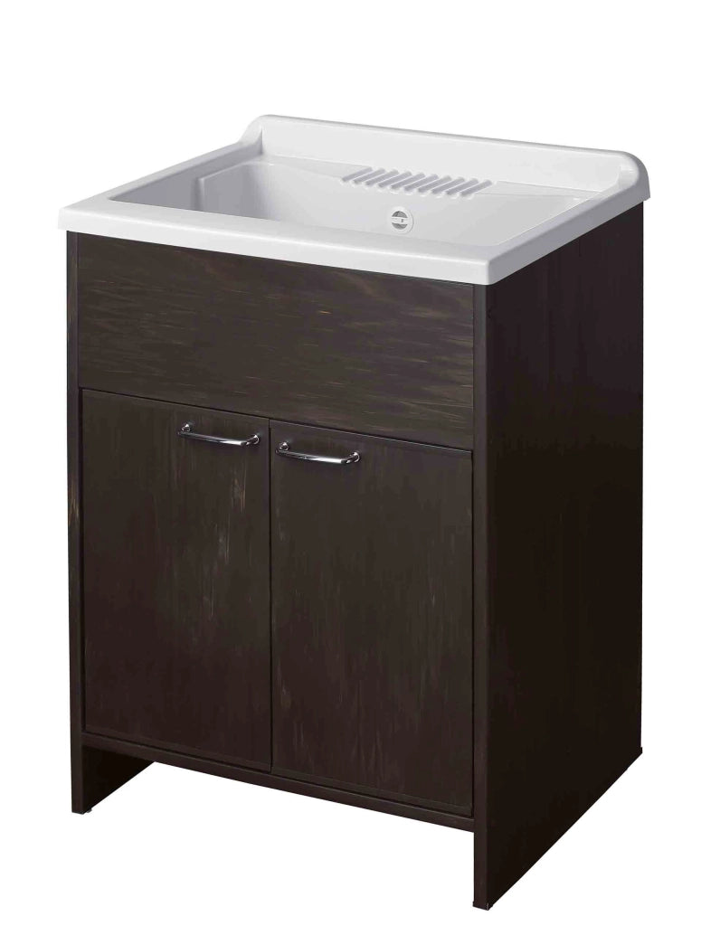 Mobile LAVATOIO in PVC in KIT di montaggio - 60X50 per Interni/Esterni -  CR - Col: LEGNO WENGE'