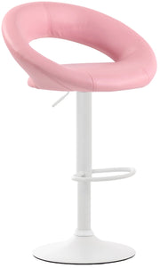 Sgabello Cucina Olinda In Similpelle rosa,bianco