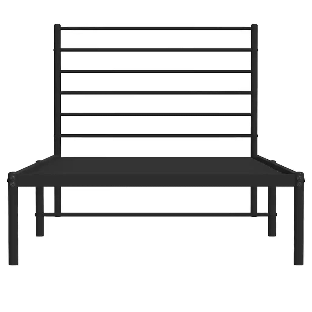 Giroletto con Testiera-Struttura Letto con testiera in Metallo Nero 90x190 cm 989049