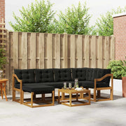 Set di divani da esterno con cuscino 7 pcs Naturale e Nero 3368867