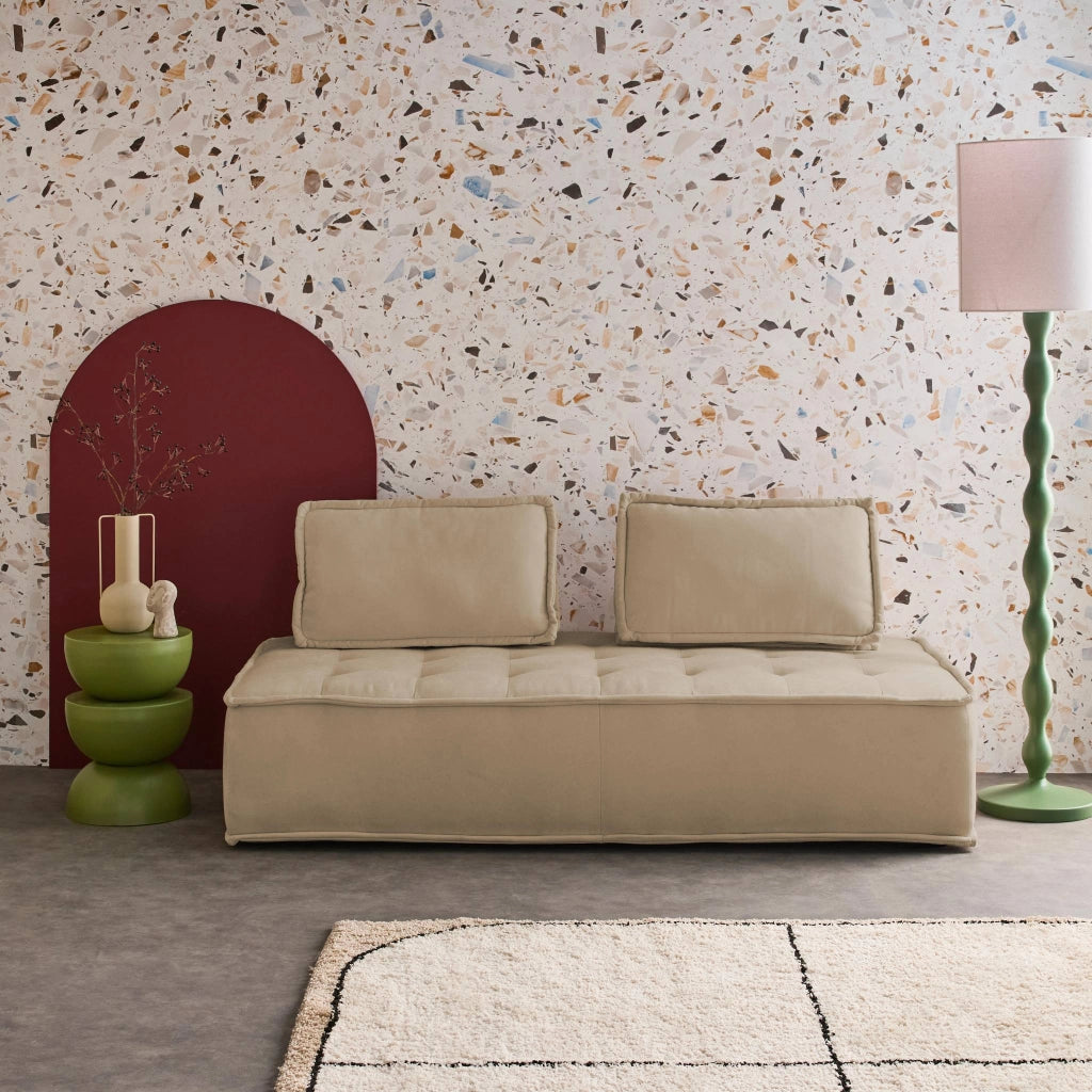 Divano modulare, 2 posti, beige