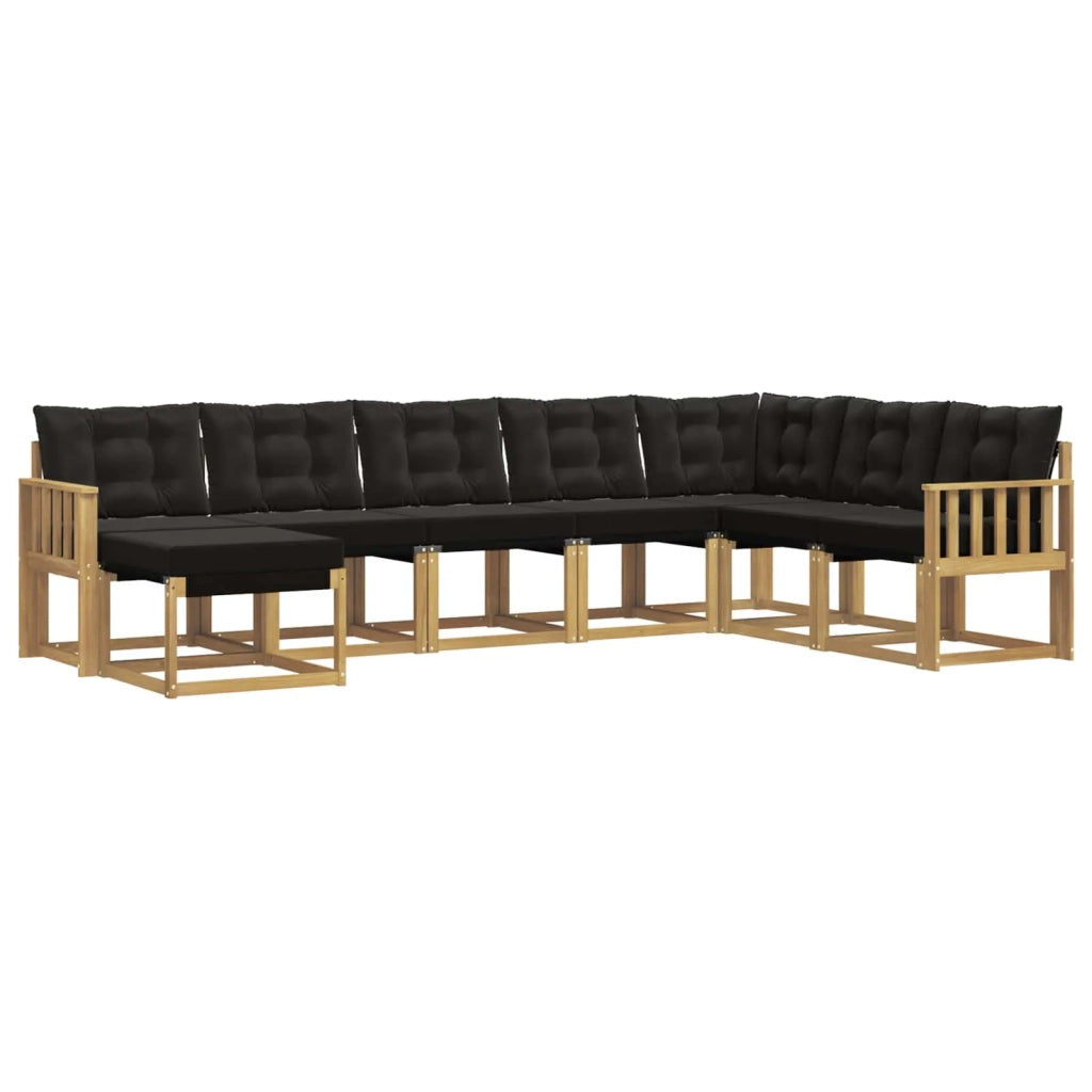 Set di divani da esterno 8 pz Bianco e Nero 3389762