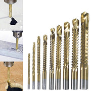 Trade Shop - Punte Acciaio Set Da 9 Trapano Per Forare Titanio Legno Ferro Fresare Filettare -