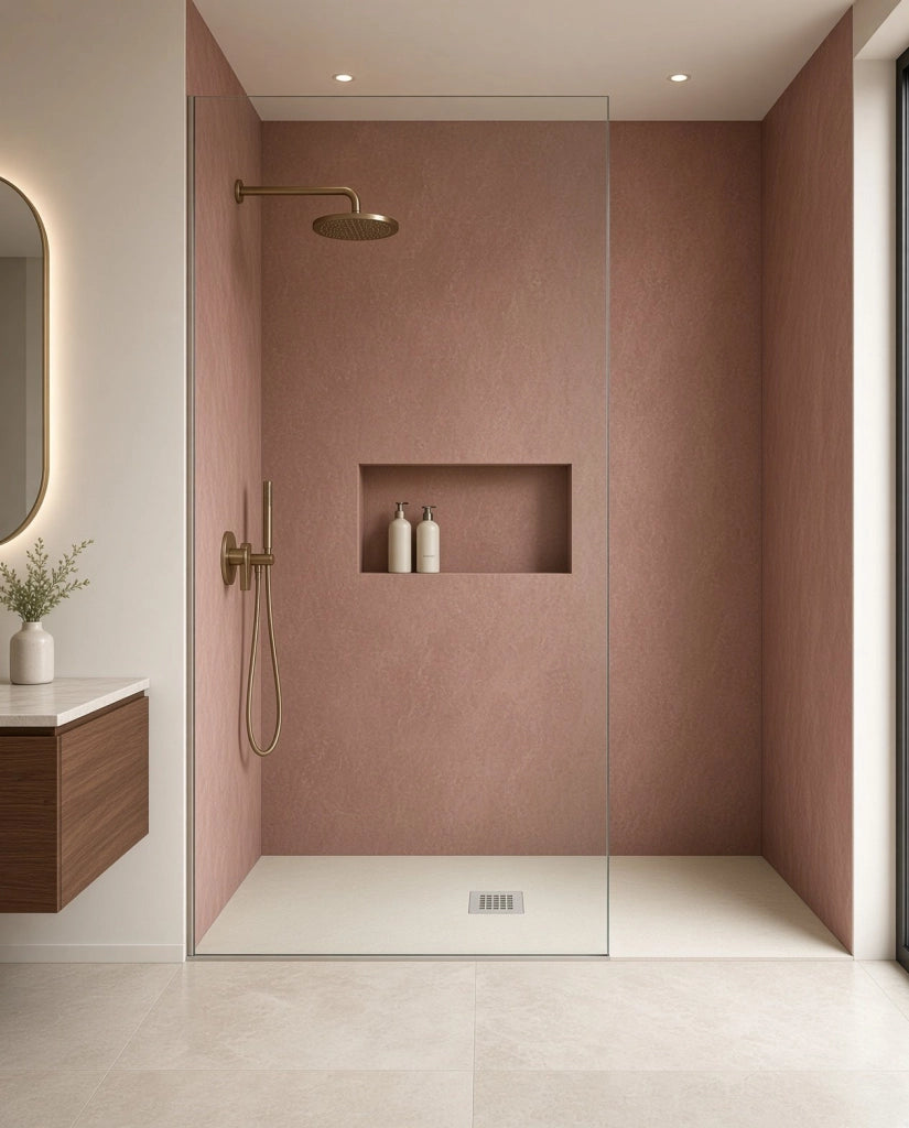 Piatto doccia rettangolare 90x180 cm effetto pietra marmoresina STONE beige FRANCIA