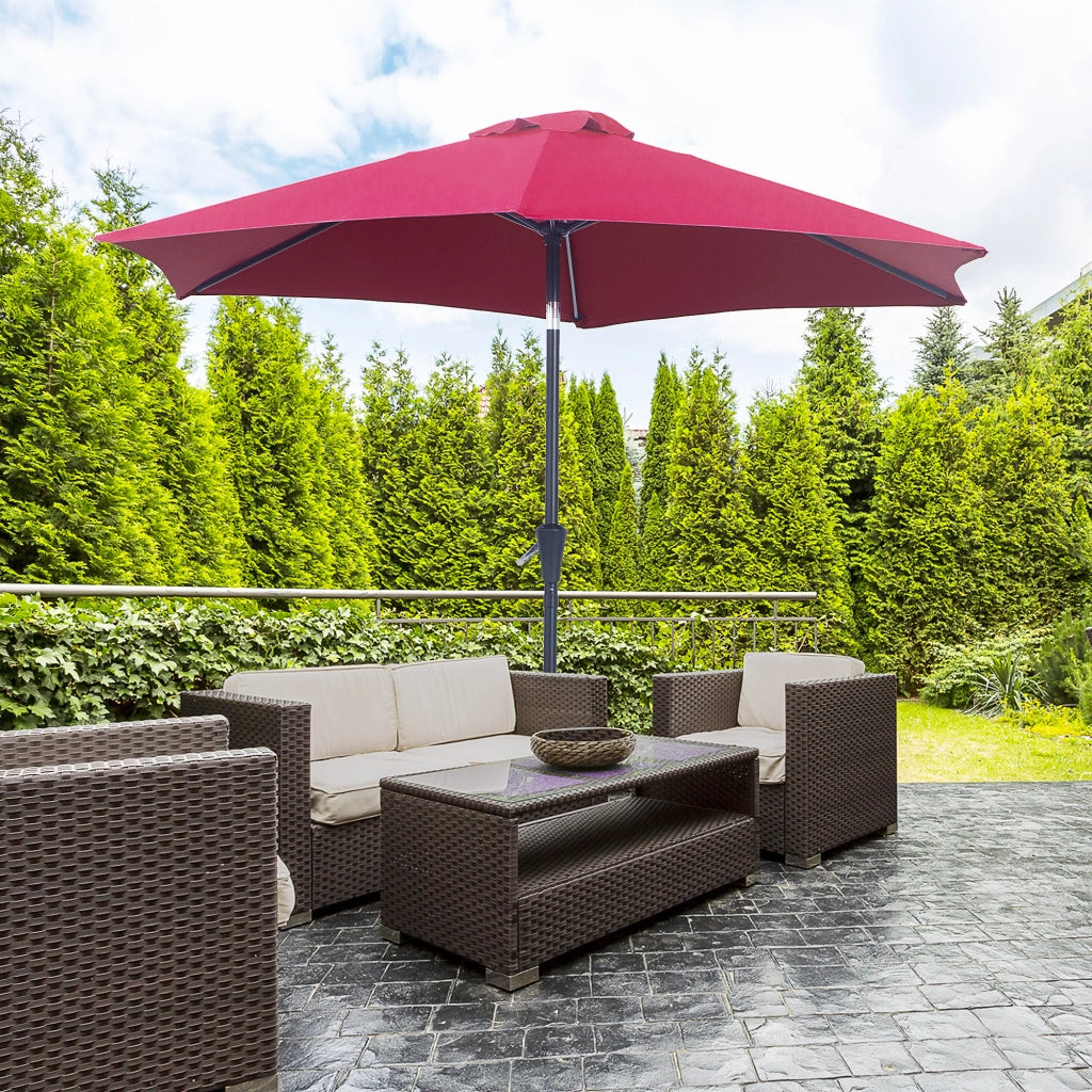 Parasole inclinabile da giardino ¨C zephmum ¨C alluminio rosso ?2,6x2,35m