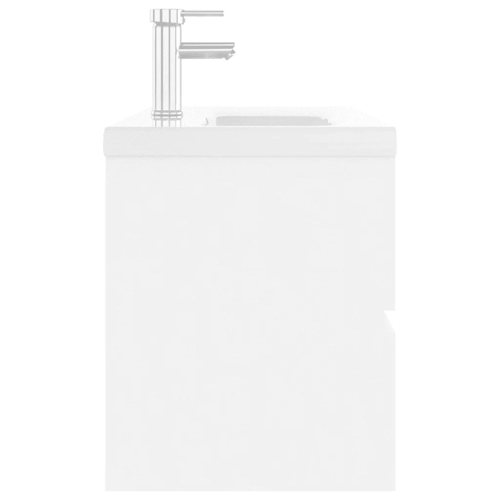 Mobiletto sottolavabo integrato pratico 80 x 38,5 x 45 cm stile contemporaneo finitura opaca in legno composito bianco 02_0055092