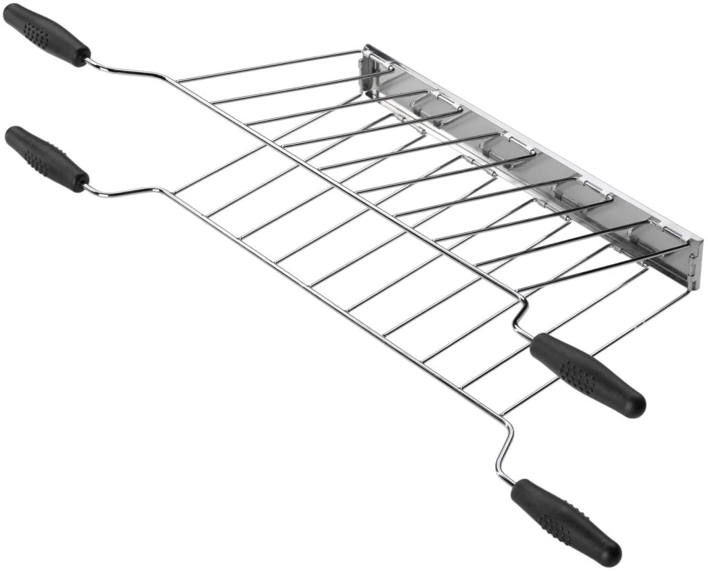 Smeg, 2 pinze per tostapane tssr02, griglia e fondo contenitivo in acciaio, maniglie in plastica ad alta resistenza termica, compatibile con tostapane smeg tsf02, 434x32x173 mm