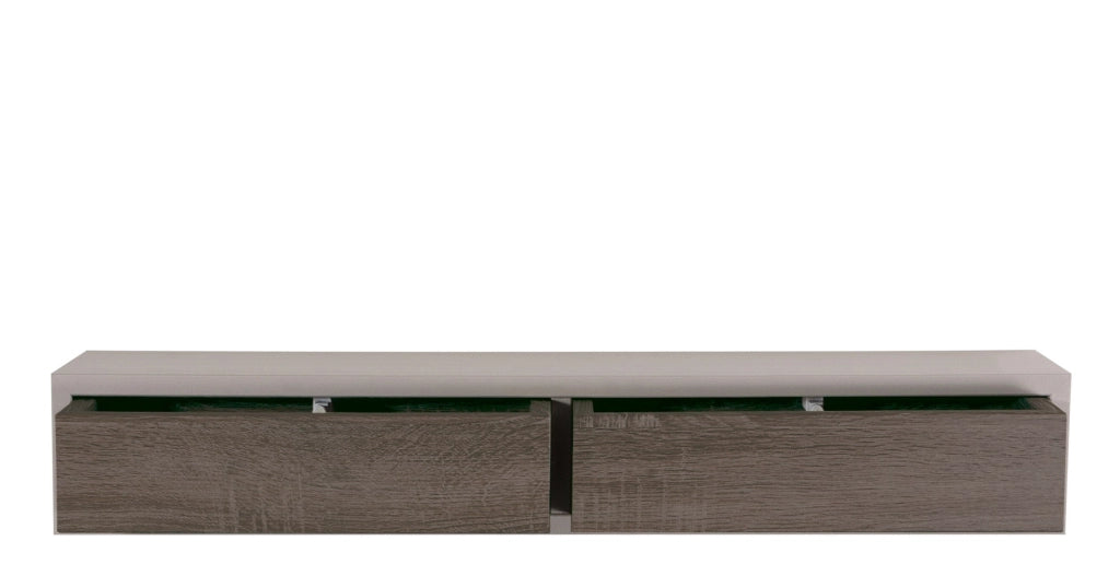 Mensola da Parete con 2 Cassetti 88,2x13,4x20 cm in Fibra di Legno Domino Marrone e Noce