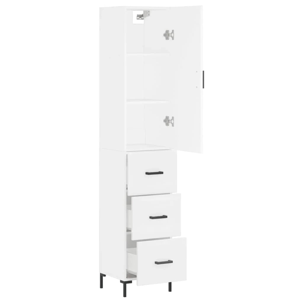 Buffet credenza cassettiera mobiletto mobile contenitore organizer cucina soggiorno salotto alto 34,5 x 34 x 180 cm legno ingegnerizzato bianco 02_0032330