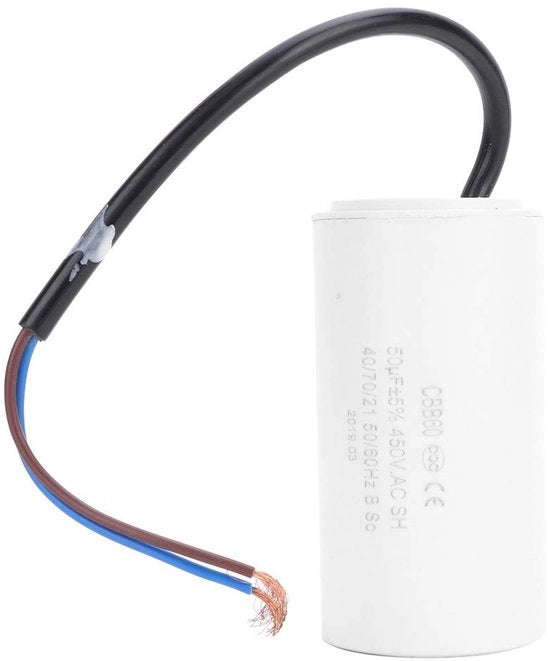 Condensatore di Avvio per Motori 50uF 450V - Condensatore di Avvio per Motori - Resistente al Calore - Bassa Perdita - Duraturo - Eccellente Capacità di Auto Rigenerazione - Condensatore di Avvio per Motori