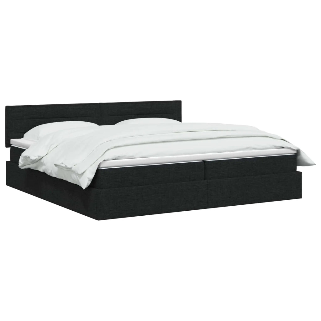 Letto con contenitore e materasso Nero 200 x 200 cm Velluto 3458582