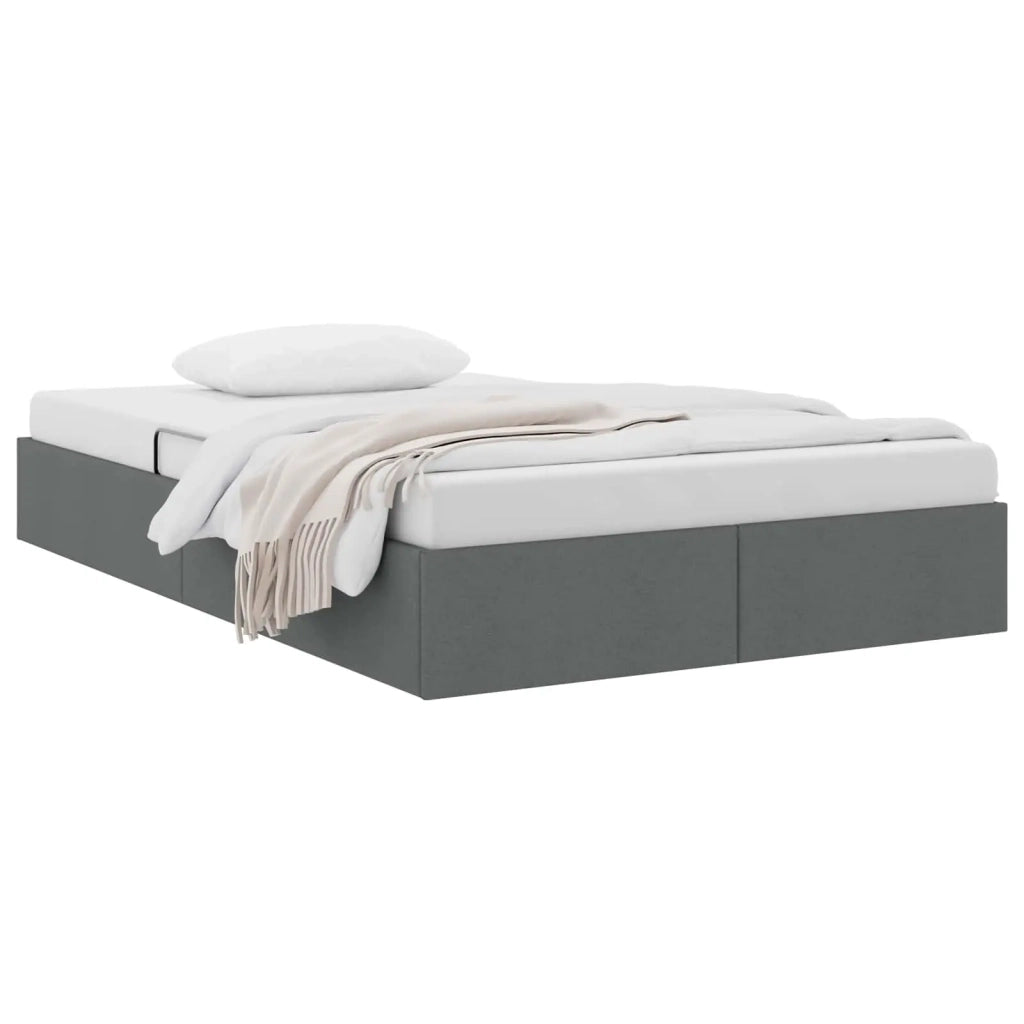 Letto ottomano Grigio scuro 120 x 190 cm Tessuto 3442809